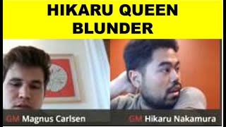 Hikaru nakamura epic reaction after blundering Queen against Magnus carlsen shorts [upl. by Helfand]