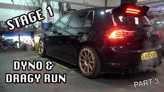 GOLF R MK7 RACINGLINE STAGE 1 DYNO RUN amp DRAGY TIMES  PART 3 [upl. by Aicxela]