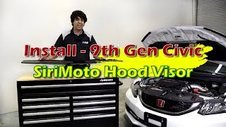 9th Gen Civic Hood Visor  Deflector SiriMoto  Install for 2015 2014 2013 2012 Civic [upl. by Adnilym]