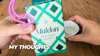 Maldon Salt Sea Salt Flakes Kosher Natural Handcrafted Gourmet Pyramid Crystals [upl. by Eseila459]