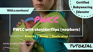 Stretchy wrap with a newborn  pretied amp shoulderflips [upl. by Lathan766]