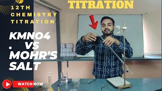 TitrationTo determine molarity of kmno4 titrating it against ferrous ammonium sulphate mohr salt [upl. by Litsyrk]