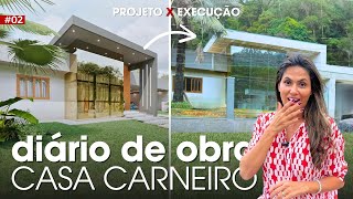 FACHADA MODERNA com Muro de Vidro e Escada de Mármore • DIÁRIO DE OBRA 2 • LARISSA REIS [upl. by Naam]