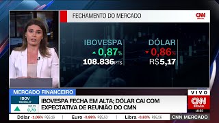 CNN MERCADO Ibovespa fecha em alta dólar cai com expectativa de reunião do CMN  13022023 [upl. by Ethelin]