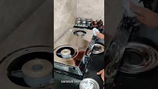 Steel gas stove cleaning tips shorts youtube shorts video [upl. by Yezdnil]