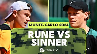 Dramatic Holger Rune vs Jannik Sinner Match Highlights  MonteCarlo 2024 [upl. by Obelia]