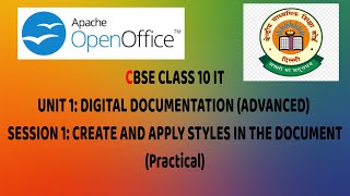 CBSE CLASS 10 IT UNIT 1 DIGITAL DOCUMENTATION ADVANCEDCREATE AND APPLY STYLES IN THE DOCUMENT [upl. by Tadio368]