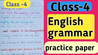 Class 4 English grammar worksheet  Grade 4 English question paper [upl. by Aihtak]