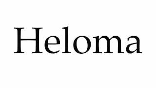 How to Pronounce Heloma [upl. by Assennav]