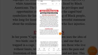 Caged Bird by Maya Angelou Summary Themes and Literary Devices poetry literature themes [upl. by Ileak]
