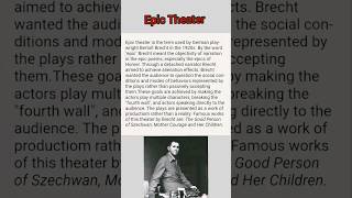 Epic Theater by Bertolt Brecht shorts literature englishliterature epictheater ugcnetenglish [upl. by Onailime]