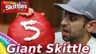 HUGE DIY GIANT 5LB SKITTLE  HOW TO MAKE THE WORLDS LARGEST SKITTLES  GIANT RAINBOW CANDY [upl. by Adamok]