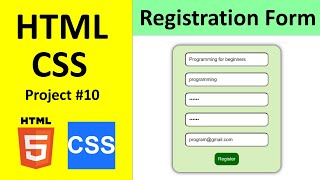 HTML CSS Project 10  Simple Registration Form in HTML amp CSS [upl. by Evetta]