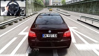 BMW E60 530d DPF off remapped  Assetto Corsa  Steering Wheel Gameplay [upl. by Mussman760]