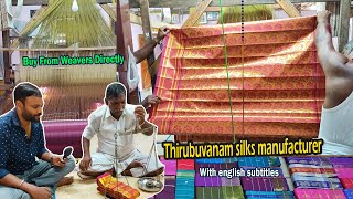 Thirubuvanam silk sarees manufacturers and weavers  thirubuvanam silk sarees direct from weavers [upl. by Strenta]