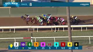 Smiling Beast wins race 8 at Del Mar 111624 [upl. by Retluoc]