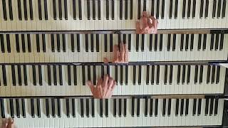 Bach Organ Fugue in G minor 4 voices on keyboard [upl. by Tniassuot]