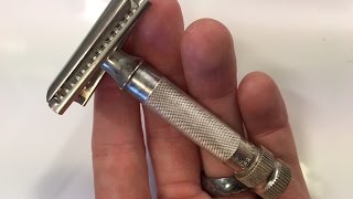 Vintage Hoffritz SlantBlue Blade Shave Awesome Razor Awesome Shave [upl. by Lareine]