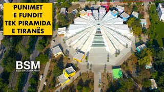 Punimet e fundit tek Piramida e Tiranës  The Pyramid of Tirana  Albania 2023 4K Drone Video [upl. by Lacy]