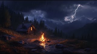 🔴 LIVE Struggling to Sleep Listen to This – Ambient Relaxation Fire Rain Snow and Thunderstorm [upl. by Retep881]