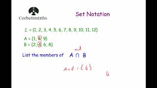 Set Notation  Corbettmaths [upl. by Dasteel]