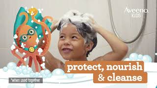 Try AVEENO® Kids  Proven to cleanse protect amp help nourish kids’ developing skin and hair [upl. by Minier]