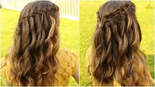 DIY WATERFALL BRAID HAIR TUTORIAL  Braidsandstyles12 [upl. by Zwick886]