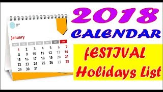 2018 calendar with holidays [upl. by Akilegna]