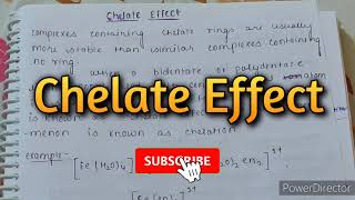 Chelate Effect Thermodynamic origin of chelate Effect inorganic chemistry Msc amp Bsc notes [upl. by Yerffej551]