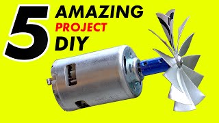 5 AMAZING DIY project with MOTOR DC [upl. by Sigismondo]