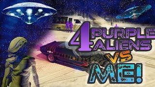 4 Purple Aliens VS Me On the Beach  GTA Online [upl. by Adnawt792]