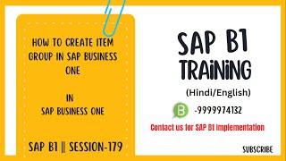 How to Create Item Group in SAP Business One  S179 [upl. by Av]