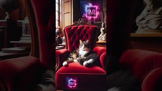 Cat lounges on a red velvet throne in Edinburgh Castle Scotland 🛋️ oldcatrookie [upl. by Pollock]