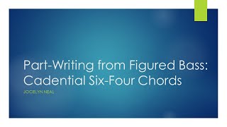 PartWriting Cadential SixFour Chords [upl. by Hasila]