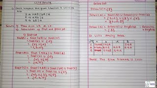 Predictive Parser LL1 Hindi  Compiler design  Example 1 [upl. by Askari]