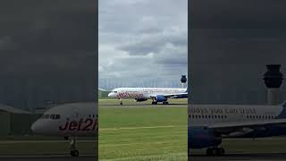 Jet2 Holidays 757200 Roaring Departure From Manchester EGCC [upl. by Sordnaxela]