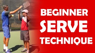 Beginner Serve Technique  BEGINNER LESSONS [upl. by Jochbed]