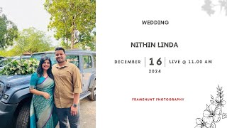 NITHIN amp LINDA  WEDDING  LIVE STREAMING  16122024  TIME  1230 PM [upl. by Merrile]