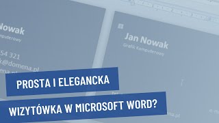 Jak zaprojektować wizytówkę Projekt wizytówki w Microsoft Word Poradnik 1 [upl. by Essy487]