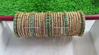 Pastel green kundan bangles for ivory silk saree  Maya Venba’s Boutique [upl. by Nnyleve274]