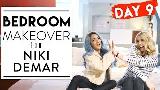 DAY 9  BEDROOM MAKEOVER FOR NIKI DEMAR  12 Days of Christmas Challenges [upl. by Nerrad]