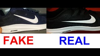 Real vs Fake Nike Downshifter How to spot counterfeit Nike sneakers [upl. by Yelkao]