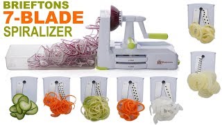 Brieftons 7Blade Spiralizers Demo  Usage Instructions [upl. by Kramer]