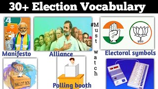 Election related vocabulary  Election ki vocabulary words  Election special words in English [upl. by Eiuqnimod660]