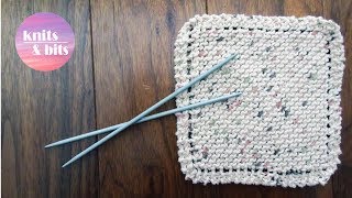 Learn to Knit  Simple Dishcloth  Knitting for Beginners [upl. by Joacimah]