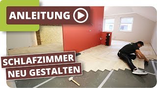 Schlafzimmer neu gestalten  Boden und Wände renovieren [upl. by Aihsyt230]