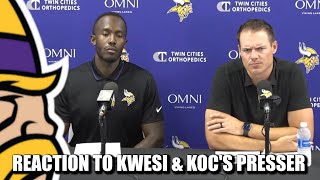 Reaction to Kevin OConnell amp Kwesi AdofoMensahs Training Camp Opening Press Conference [upl. by Nomi406]