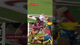 TOP 14  J21 Quand Louis BielleBiarrey réalise un sauvetage à la Vincent Clerc [upl. by Kifar]