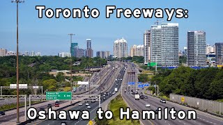 Toronto Freeways  Oshawa to Hamilton  Highway 401 and 407 [upl. by Calhoun850]