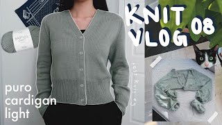 Puro Cardigan Light Test Knit for Rui Yamamuro in Babyull Lanett  VlogDiaries ep 08  cindknits [upl. by Eelan]